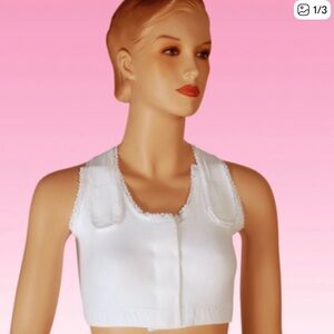 White Supportive Bra with after lift or surgery Front Closure medium #A-19